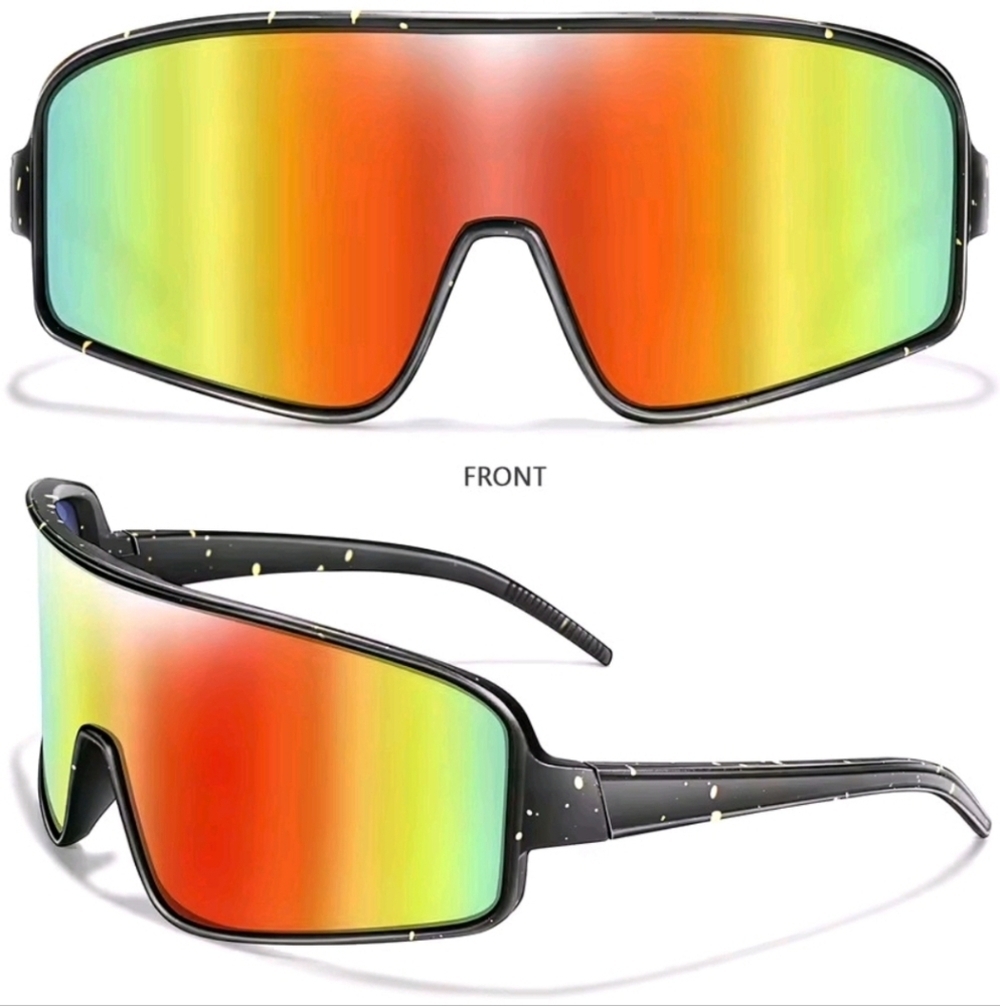 Colorful Reflective Unisex Oversized Cyclist Sunglasses